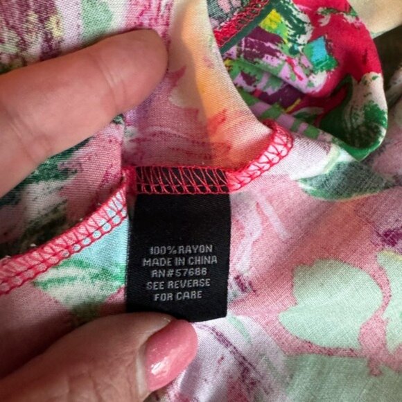 Womens Hawaiian Wrap Maxi Skirt Medium Beachy Tropical Multicolor Coastal New - Picture 7 of 9